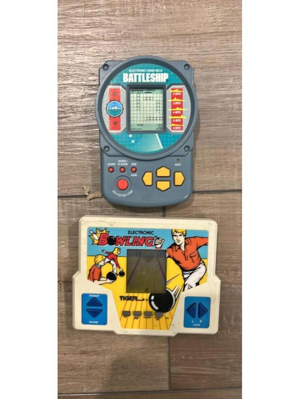 80s MB Electronic Battleship & Tiger Electronic Bowling Video Games Vintage